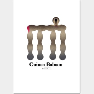 Bold monkey print "Guinea baboon" Posters and Art